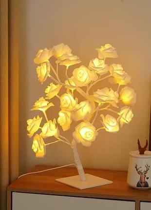 Белая настольная светодиодная лампа / дерево роза / декоративная настольная лампа для дома