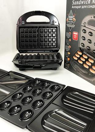 Мультимейкер 6в1 raf r.541 гриль прижимной сэндвичница вафельница орешник бутербродница
