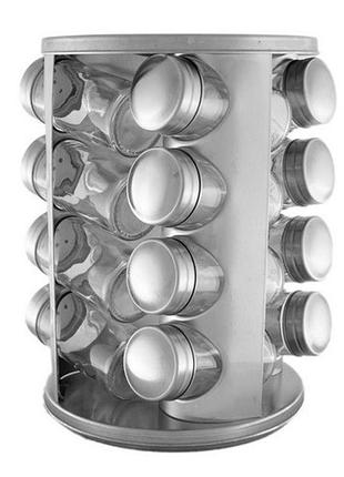 Набір для спецій unique un-1303 з підставкою, органайзер для зберігання спецій на кухні етажерка для спецій