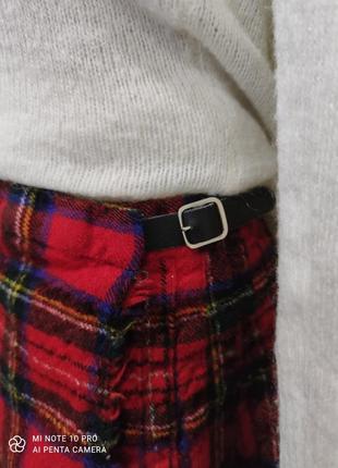 Шерстяная юбка на запах шотландка3 фото