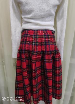 Шерстяная юбка на запах шотландка5 фото