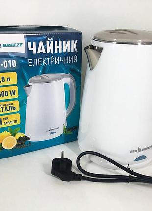 Электрочайник seabreeze sb-010 / 1,8 л / металлический, чайник дисковый, электронный чайник