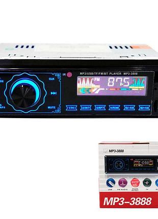 Автомагнитола mp3 3888 iso 1din fm тюнер 4х50w сенсорный дисплей черный, блютуз bluetooth магнитола