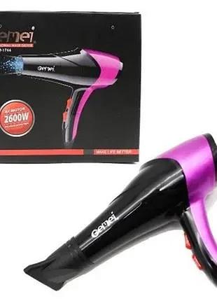 Фен для волосся gemei gm-1766 2600 вт подача холодного повітря вузький концентратор