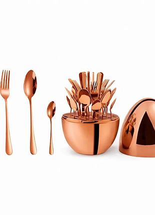 Столовые приборы из нержавеющей стали egg 24 шт bronze