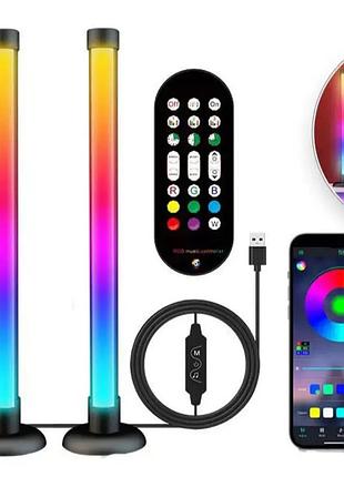 Светодиодные панели 25 см 2шт rgb с app smart от usb и пультом
