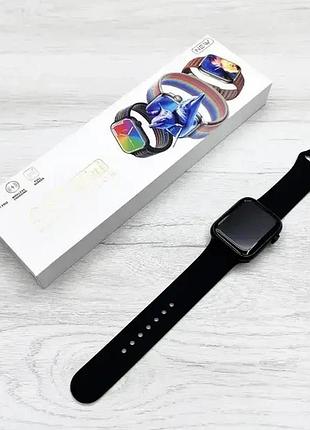 Чорний смарт-годинник smart watch gs7 mini 41 мм, фітнес годинник з тонометром та пульсоксиметром