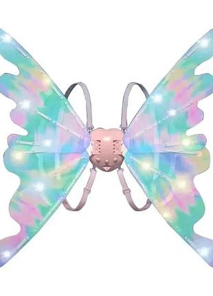 Светодиодные крылья феи-бабочки, двигающиеся с подсветкой и мелодиями на ремешках для девочки wings of fairy 848