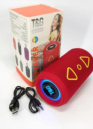 Bluetooth колонка портативная tg656 fm-радио, аккумуляторная колонка для музыки. цвет: красный
