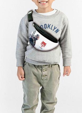 Сумка-бананка ведьмак "the witcher " с принтом, 32х15см, детская, молодежная (00105)