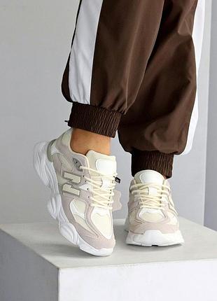 Женские замшевые бежевые кроссовки на рельефной подошве весенние натуральная замша весна осень