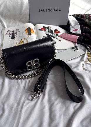 Женская сумка bb flap bag black/silver 9