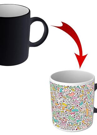 Прикольна чашка хамелеон для подруги rainbow penisi