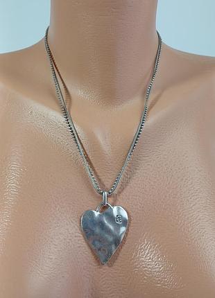 Брендовое колье hultquist-copenhagen с кулоном-сердцем, оригинал двойная цепочка  кулон