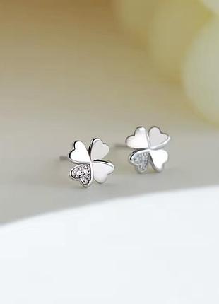 Сережки конюшина , срібне покриття