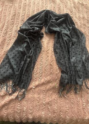 Шарф горошок великий з бахромою