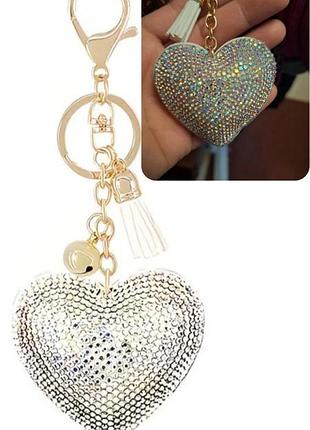 Брелок на сумку стрази хамелеон