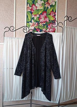 Красивий святковий чорний кардиган в квітковий принт з блискітками michele hope collection.