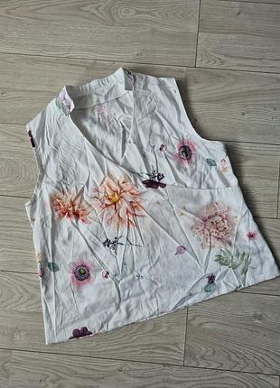 Рубашка, блуза на запах в цветы