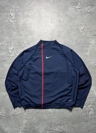 90х винтаж винтажный свитшот нейлон в полоску nike big swoosh big logo striped monogram sphere dry биг свуш биг лого большой логотип монограмнный l