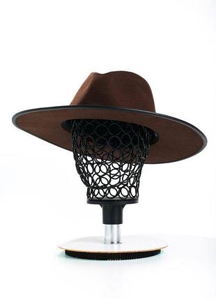 Капелюх борсаліно твіл колір шоколад/чорний