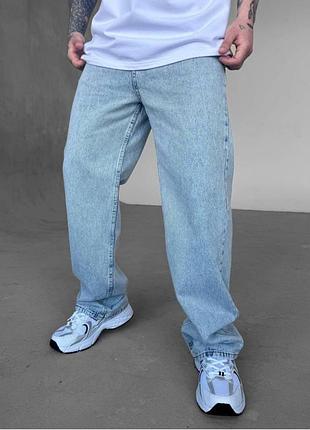 Джинсы мужские широкие прямые оверсайз baggy | мужские джинсы классика весенние осенние