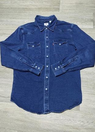 Чоловіча синя джинсова сорочка levis розмір l