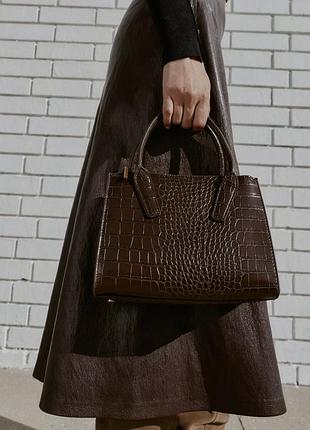 Коричнева шоколадна сумка zara