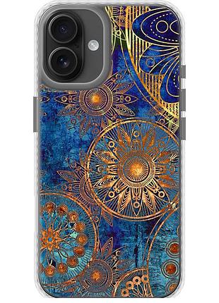 Чехол чехол bumper на телефон iphone 16 plus золотой узор "678pc-3714-58250"