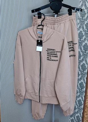 Kram💕бомбезний прогулянковий костюм з капюшоном р.48 осінь- весна