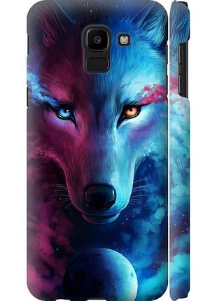 Чохол 3d пластиковий матовий на телефон samsung galaxy j6 2018 арт-вовк "3999m-1486-58250"