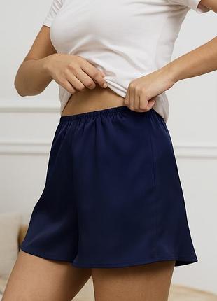 Шорты из двойного шелка, синие