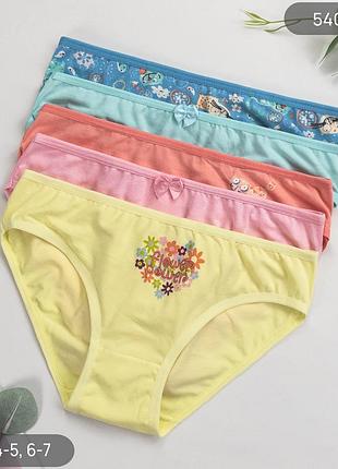 Трусы слипы для девочки хлопковые nicoletta, комплект (5 шт) 2-3, 4-5, 6-7 лет