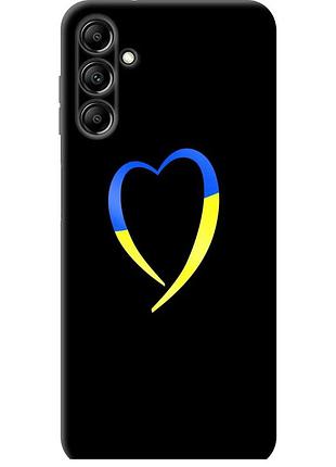 Чехол силиконовый патриотический на телефон samsung galaxy a14 a145f жёлто-голубое сердце "885u-2937-58250"