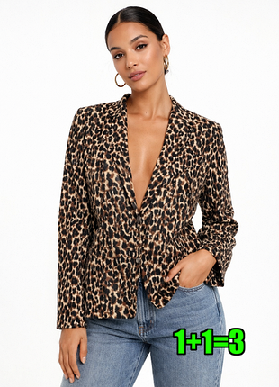 🤩1+1=3 брендовый леопардовый пиджак жакет marks&spencer, размер 54 - 56