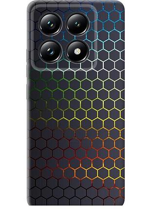 Чехол силиконовый на телефон xiaomi 14t pro переливающиеся соты "498u-3806-58250"