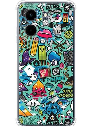 Чехол силикон с усиленными углами на телефон infinix smart 9 стикер бомбинг 1 "693sp-3809-58250"