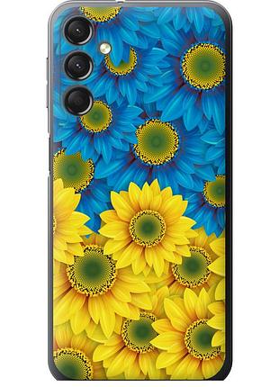 Чехол силиконовый патриотический на телефон samsung galaxy a24 a245f жёлто-голубые цветы "1048u-3020-58250"