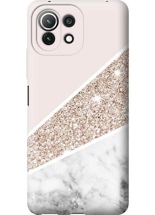 Чехол силиконовый на телефон xiaomi mi 11 lite пастельный мрамор "4342u-2281-58250"