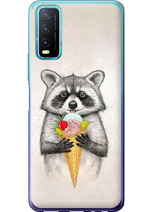 Чохол силіконовий на телефон vivo y20 єнотик з морозивом "4602u-2078-58250"