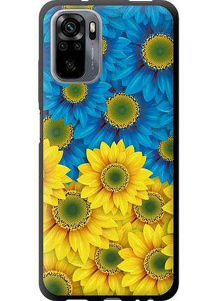 Чохол tpu патріотичний на телефон xiaomi redmi note 10 жовто-блакитні квіти "1048b-2277-58250"