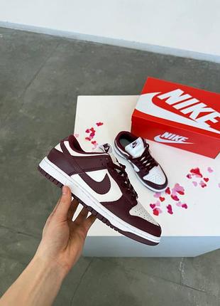 Кроссовки nike sb dunk low bordo/white