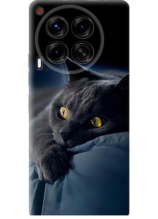 Чехол силиконовый на телефон tecno camon 30 4g дымчатый кот "825u-3712-58250"