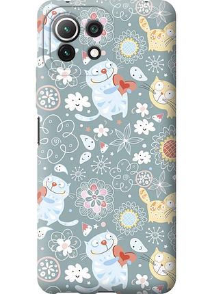 Чехол силиконовый на телефон xiaomi mi 11 lite котята v3 "1223u-2281-58250"