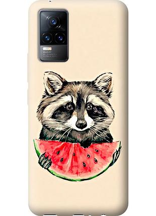 Чехол силиконовый на телефон vivo v21e енотик с арбузом "4605u-2375-58250"