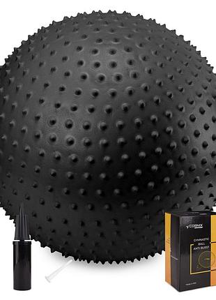 Мяч для фитнеса (фитбол) cornix 65 см массажный anti-burst xr-0482 black