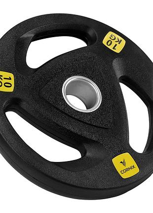 Диск олімпійський cornix 1 x 10 кг 51 мм металевий, прогумований xr-0426 black