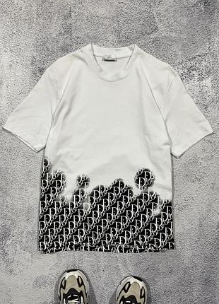 Оригінальна футболка christian dior футболка монограмна чорно-біла чоловіча с м з логотипом