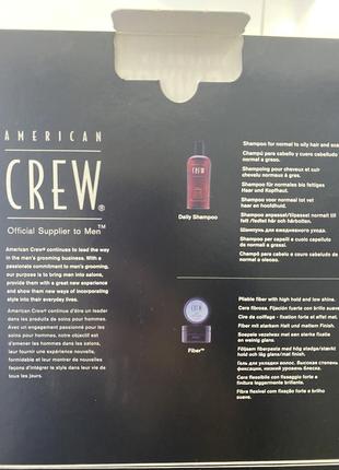 Набір american🇺🇸crew{шамп.daily250ml+паста fiber85ml}3 фото