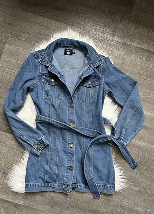 Сарафан джинсовий з поясом 3